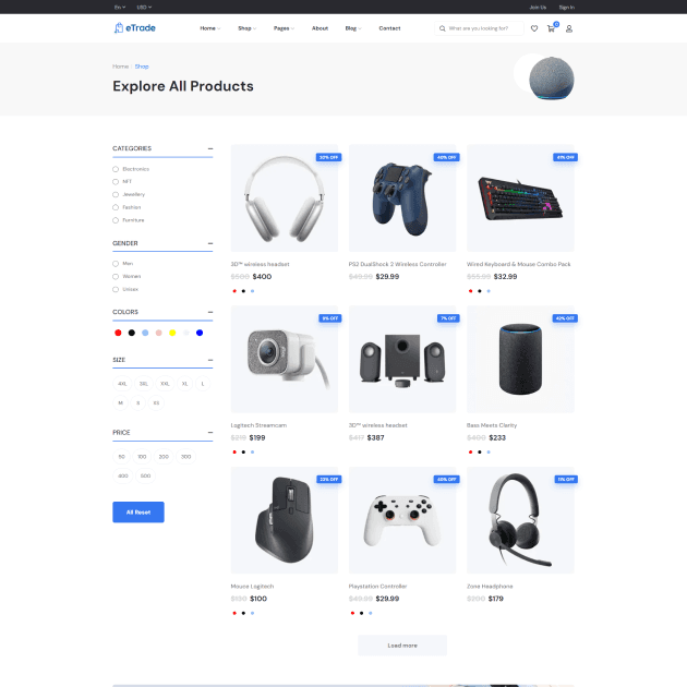 Shop With Sidebar